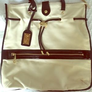 New Badgely Mischka Bag - Cream and Patent Leather